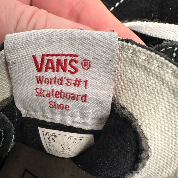 High top sneakers. Vans. Size 8. Fits like 7.5. Washed. Great condition. Firm. - Picture 8 of 9
